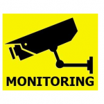 (5 Pack) MONITORING vinyl sticker – CCTV security video surveillance camera system warning sign to prevent theft and intrusion. Little and simple! Satisfaction or free from Rayna Creations Only!