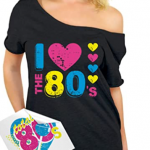 Awkward Styles 80s Off The Shoulder Tshirt 80s Shirts 80s Accessories for Women 1