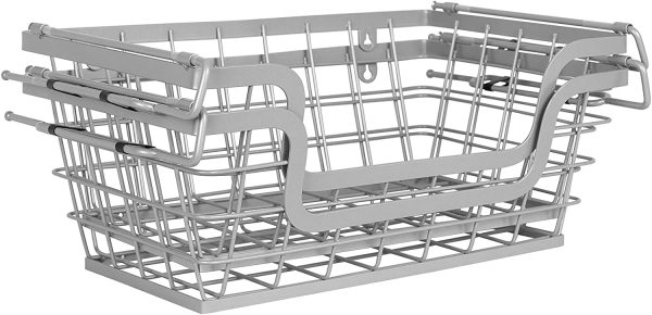 BirdRock Home Wire Basket for Storage – Set of 2 Baskets – Stackable – Hanging – Wall Shelf – Fruit Vegetable Organization – Pantry Cabinet – Metal Bin for Kitchen Counter – Bathroom Shelves Storage 6