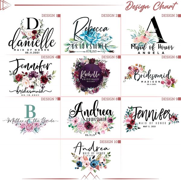 Bridesmaid Proposal Gifts Single Set of 3, 6 – Personalized Floral Makeup Bag for Women Girl Custom Cozmetic Bags w Name Date Text Customized Monogrammed Bridal Porch Mother’s Day Birthday 2