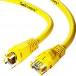 CABLECHOICE 5-Pack, Cat6 Ethernet Cable (75 Feet – Yellow) UTP – Computer Network Cable with Snagless Connector – RJ45 10Gbps High Speed LAN Internet Patch Cord – Available 28 Lengths and 10 Color 1