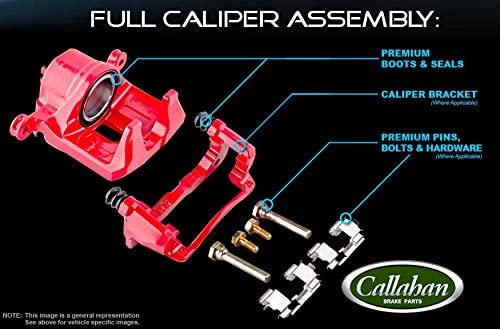 Callahan CCK12179 [2] FRONT Performance Grade Red Powder Coated Caliper Assembly Pair Set 4