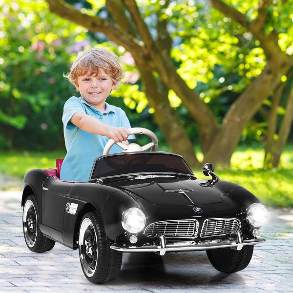 Costzon Ride on Car 12V Licensed BMW 507 Battery Powered Classic Vintage Electric Vehicle w Remote Control Music Horn Headlights MP3 USB TF Double Open Doors Kids Ride on Toys (Black) 3