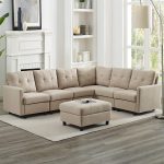 DAZONE Modular Sectional Sofa Assemble 7-Piece Modular Sectional Sofas Bundle Set Cushions, Easy to Assemble Left & Right Arm Chair,Armless Chair,… 1