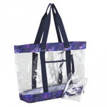 Eastsport Supreme Deluxe 100% Clear PVC Printed Large Tote with Free Large Wristlet 1