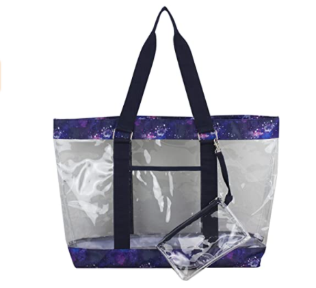 Eastsport Supreme Deluxe 100% Clear PVC Printed Large Tote with Free Large Wristlet 2