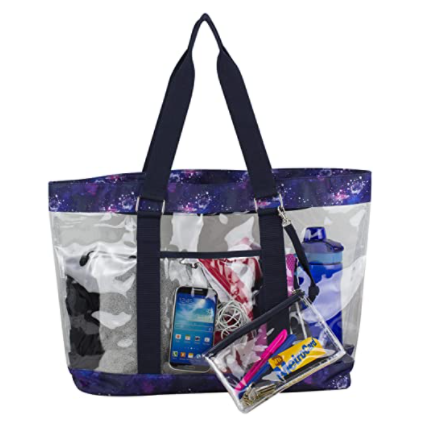 Eastsport Supreme Deluxe 100% Clear PVC Printed Large Tote with Free Large Wristlet 5