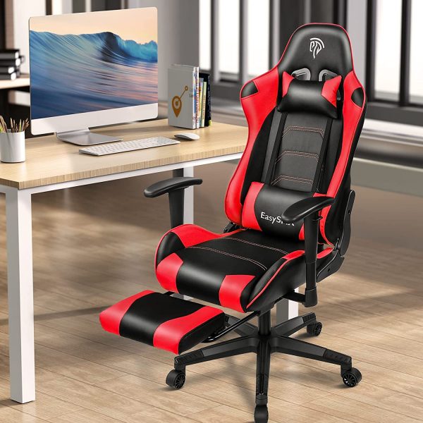 EasySMX Gaming Chairs Ergonomic Computer Gamer Chair with Foot Rest High Back Video Game Chairs for Adults PU Leather Headrest and Lumbar Support Racing… 6