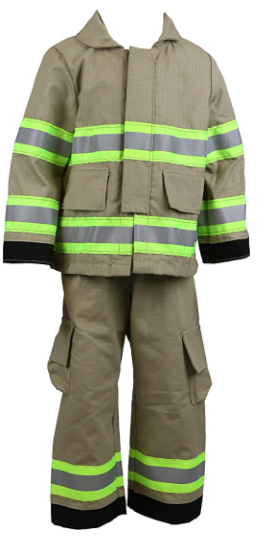 Fully Involved Stitching Firefighter Personalized Tan 3-Piece Toddler Outfit 2
