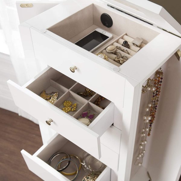 Furniture HotSpot – Jewelry Armoire – White 3