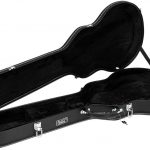 Glarry Portable Electric Guitar Hard Shell Case Microgroove Bulge Surface Deluxe Guitar Case Black 1