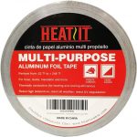 HEATIT Aluminum Foil Tape Professional Grade – 2 inch x 150 feet 4.85 mil Thick(1.7 mil foil Thick and 3.15 mil Backing Thick) for HVAC, Ducts, Pipes, Metal Repair, Pipe Heating Cable Application etc 1