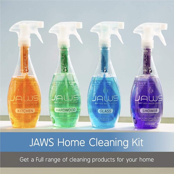 JAWS Cleaners Home Cleaning Kit Multi Surface Kitchen Glass Shower and Hardwood Floor 2 Refill Pods Included Refillable Cleaning Supplies 2