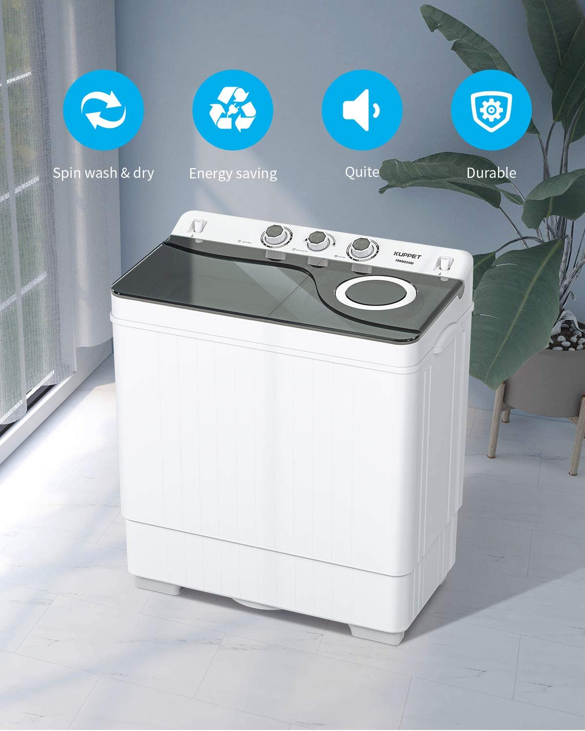 Portable Mini Washing Machine, 26lbs Capacity