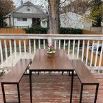 LENTIA Dining Table Set with Two Benches 3 Piece 1