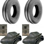 LOT of Two (2) 4.00-19 4.00×19 Tri Rib (3 Rib) Tires with Tubes Heavy Duty 6 PLY Rated 1