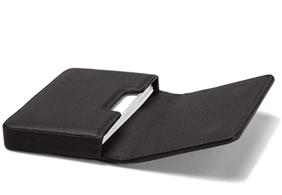 Leatherology Black Onyx Business Card Case, Magnetic Closure ID Holder, Full Grain Leathe 2
