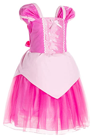 Little Girls Princess Costume for Birthday Party with Headband 3