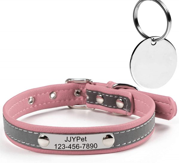 M JJYPET Personalized Dog Cat Collars Engraved Pet Collar with Name Plated Reflective Size Available Extra Small Small Medium Large Extra Large1