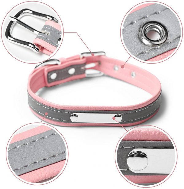 M JJYPET Personalized Dog Cat Collars Engraved Pet Collar with Name Plated Reflective Size Available Extra Small Small Medium Large Extra Large3