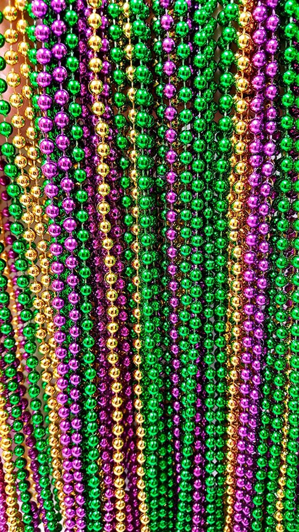 Metallic Beaded Necklaces (576 Pack, Gold, Green, Purple) 3