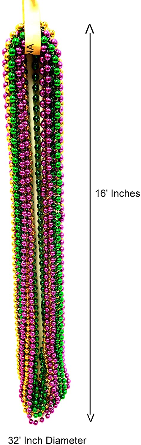 Metallic Beaded Necklaces (576 Pack, Gold, Green, Purple) 4