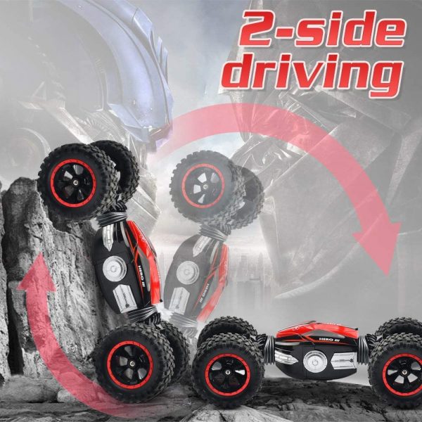 NQD RC Car Off-Road Vehicles Rock Crawler 2.4Ghz Remote Control Car Monster Truck 4WD Dual Motors Electric Racing Car, Kids Toys RTR Rechargeable Buggy (Red) 5