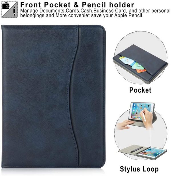 New iPad Mini Case 5th Generation with Pencil Holder – Mini iPad 4 Leather Stand Folio – Wallet Pocket 5