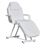 OKAKOPA Spa Beds Tattoo Chair, Adjustable Facial Chair Massage Table Spa Salon Beauty Personal Care Equipment White Black (White) 1