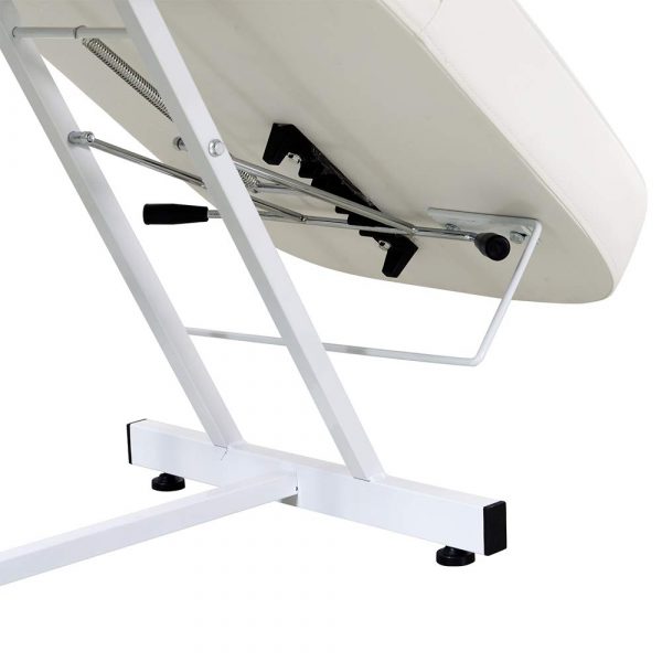 OKAKOPA Spa Beds Tattoo Chair, Adjustable Facial Chair Massage Table Spa Salon Beauty Personal Care Equipment White Black (White) 7