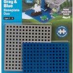 PLUS PLUS – Baseplate Duo, Gray and Blue – Base Accessory for Building and displaying Creations 4.5 X 4.5 inches Construction Building STEM STEAM Toy for Kids 1