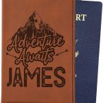 Personalized Passport Holder Cover Customized Wallet Travel Honeymoon Overseas American Passport 10 Colors (Chesnut) 1