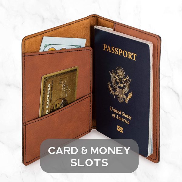 Personalized Passport Holder Cover Customized Wallet Travel Honeymoon Overseas American Passport 10 Colors (Chesnut) 4