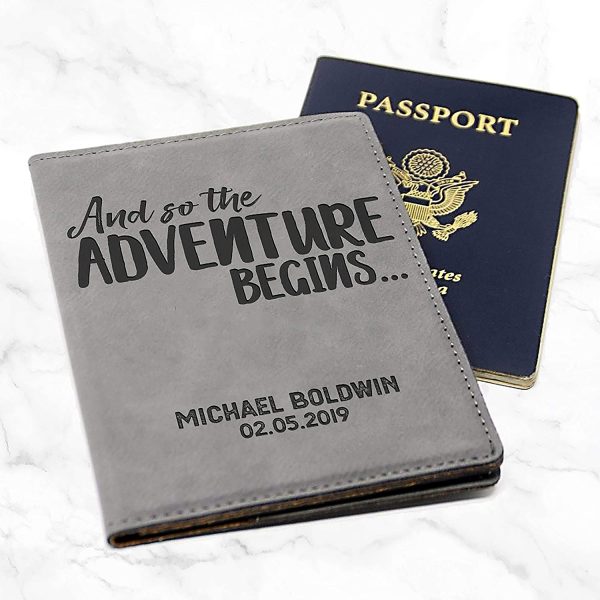 Personalized Passport Holder Cover Customized Wallet Travel Honeymoon Overseas American Passport 10 Colors (Chesnut) 5