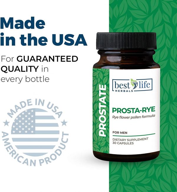 Prosta-Rye Natural Prostate Supplement for Men That are Experiencing Enlarged Prostate, Frequent Urination, Overactive Bladder – 6 Bottles, 180 Capsules 6