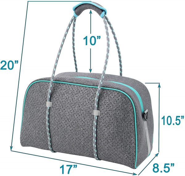 QOGiR Neoprene Sports Gym Bag Travel Duffel Bag with Elastic Shoe Bag (Elegant Grey) 6