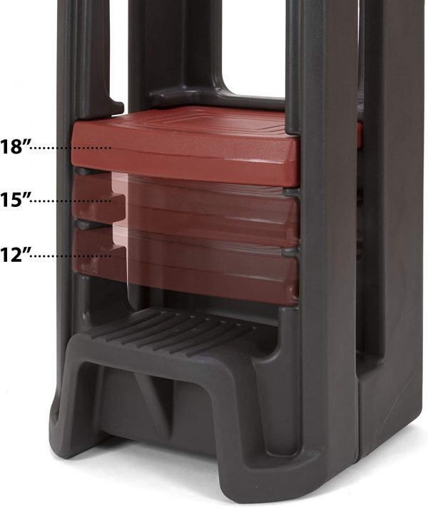 Simplay3 Toddler Tower Childrens Step Stool with Three Adjustable Heights (Espresso Brown) 2