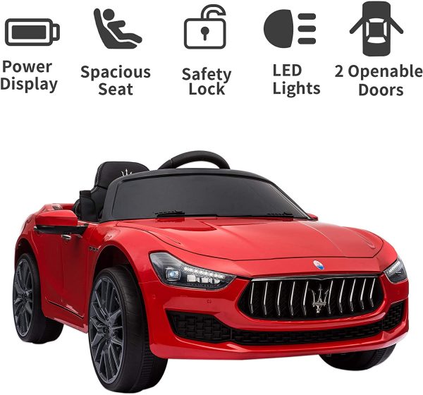 TOBBI Kids Ride On Car Maserati 12V Rechargeable Toy Vehicle w MP3 Remote Control Red 5