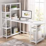 Tribesigns 67 Large Computer Desk with 9 Storage Shelves, Office Desk Study Table Writing Desk Workstation with Hutch Bookshelf for Home Office White 1