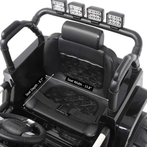 VALUE BOX Luxury Large Ride On Truck 12V Battery Electric Kids Toddler Motorized Vehicles Toy Car w Remote Control 3 Speeds Spring Suspension Seat Belts LED Lights and Realistic Horns (Black) 7