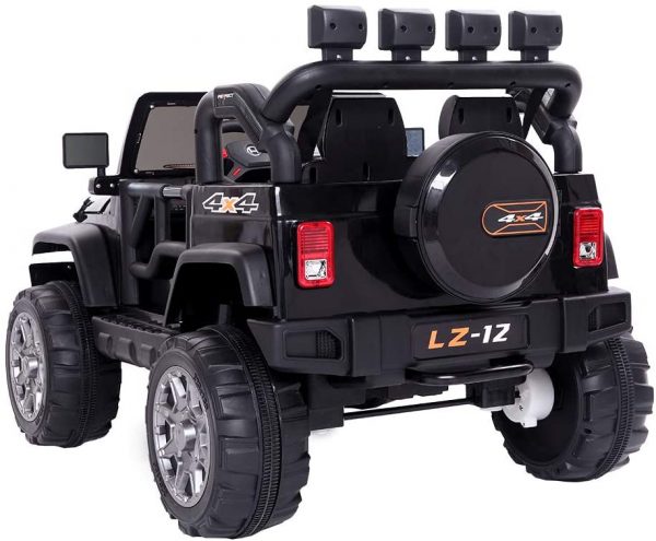 VALUE BOX Safety 12V Electric Two Seaters Ride On Car, Remote Control Kids Toddler Ride On Cars Motorized Vehicles Toy Car, Wheels Suspension, Seat Belts, LED Lights and Horn (Black) 5