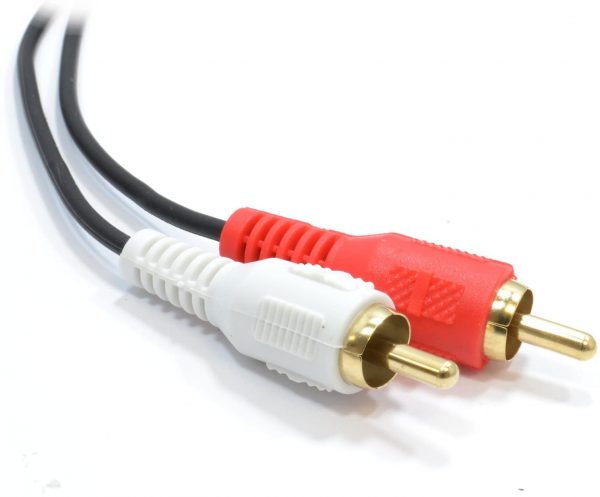 kenable 6.35mm 1 4 inch Mono Jack Plug to Phono RCA Plugs Screened Audio Cable 3m (~10 feet) 3