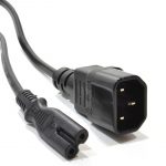 kenable IEC C14 3 pin Male Plug to Figure 8 C7 Plug Power Adapter Cable 15cm (~6 inch)1