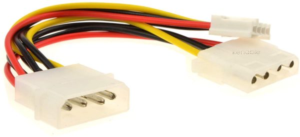 kenable Power Splitter Cable 4 pin LP4 Molex to Molex & 4 pin (Floppy) Plug3