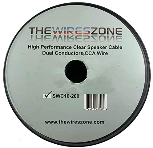 Car Home Audio Speaker Wire Transparent Clear Cable 10AWG 3