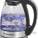 Hamilton Beach Glass Electric Tea Kettle, Water Boiler & Heater, 1 L, Cordless, LED Indicator, Auto-Shutoff & Boil-Dry Protection (40930), Clear 1