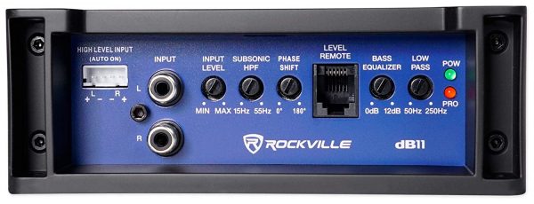 Rockville dB11 1400w Peak 350 watt RMS Mono 2-Ohm Amplifier Car Amp+Bass Remote 7