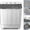 4-EVER Portable Washing Machine 17lbs Compact Twin Tub Washer and Dryer Combo for Apartments,Dorms,RV's,College Rooms,Camping
