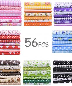 56 Pieces 9.8"x 9.8" (25cm x 25cm) Squares Cotton 100% Floral Printed Sewing Supplies Fabric for Quilting Patchwork, DIY Craft, Scrapbooking Cloth