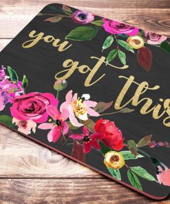 You Got This Floral Watercolor Inspirational Quote Mouse Pad Office Desk Accessories Womens Teacher Mousepad Gifts